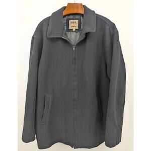 VTG Black Wool Blend 3XLT Tall Himalaya Outfitters Full Zip Coat Jacket *Read*